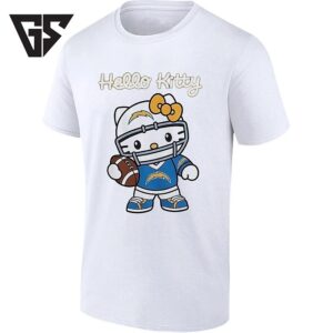 Hello Kitty Los Angeles Chargers Football Player T-Shirt