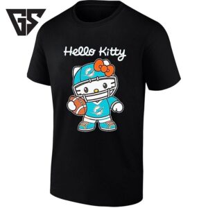 Hello Kitty Miami Dolphins Football Player T-Shirt