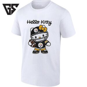 Hello Kitty Pittsburgh Steelers Football Player T-Shirt