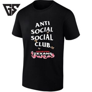 Houston Texans Anti Social Social Club Floral Butterfly T-Shirt