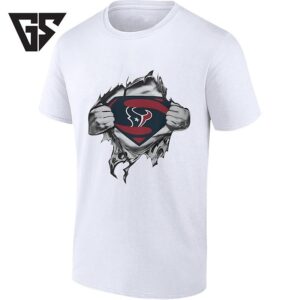 Houston Texans Superman Logo Ripped Chest Style T-Shirt