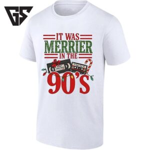 It Was Merrier In The 90s Christmas Retro T-Shirt
