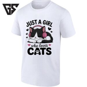 Just A Girl Who Loves Cats Cat Lover Cute Kitten T-Shirt