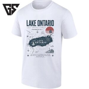 Lake Ontario The Great Lakes Freshwater Sea Map T-Shirt