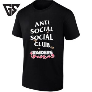 Las Vegas Raiders Anti Social Social Club Floral Butterfly T-Shirt