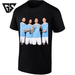 Manchester City Players In Etihad Airways Kits T-Shirt