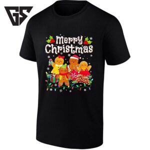 Merry Christmas Gingerbread Family Festive T-Shirt