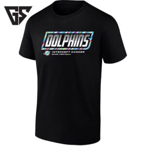 Miami Dolphins Intercept Cancer Football T-Shirt