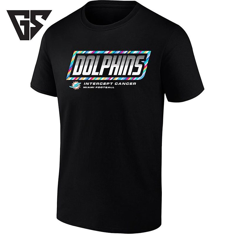 Miami Dolphins Intercept Cancer Football T-Shirt Miami Dolphins Intercept Cancer Football T-Shirt