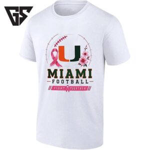Miami Hurricanes Football Fight Together Breast Cancer Awareness T-Shirt