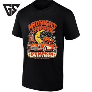 Midnight Horror Pumpkin Drive In Open Every October T-Shirt