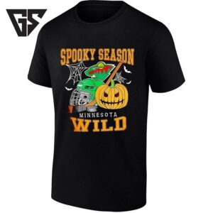 Minnesota Wild X Spooky Season Halloween Hockey Pumpkin And Helmet T-Shirt