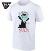 Mornings Suck Vampire With Coffee Mug Goth T-Shirt