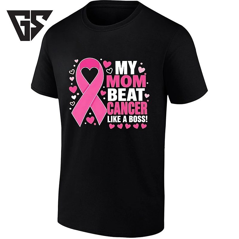 My Mom Beat Cancer Like A Boss Pink Ribbon T-Shirt My Mom Beat Cancer Like A Boss Pink Ribbon T-Shirt