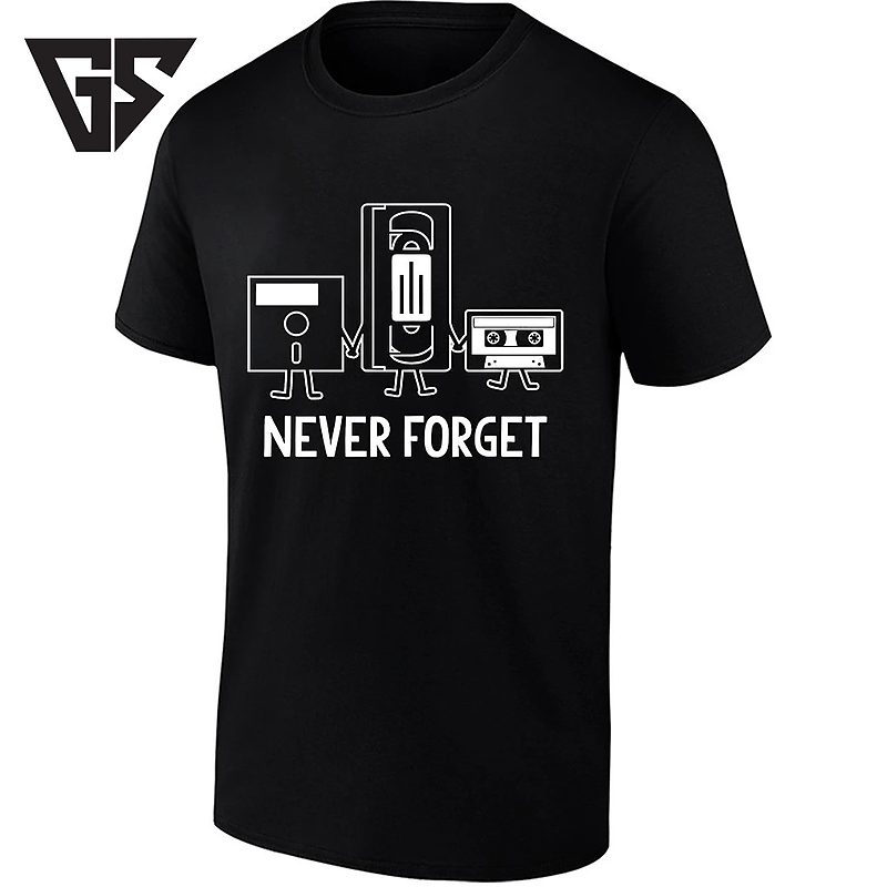 Never Forget Floppy Disk Vhs And Cassette Tape T-Shirt Never Forget Floppy Disk Vhs And Cassette Tape T-Shirt