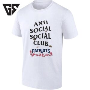 New England Patriots Anti Social Social Club Floral Butterfly T-Shirt