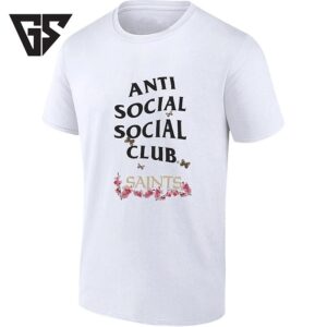New Orleans Saints Anti Social Social Club Floral Butterfly T-Shirt