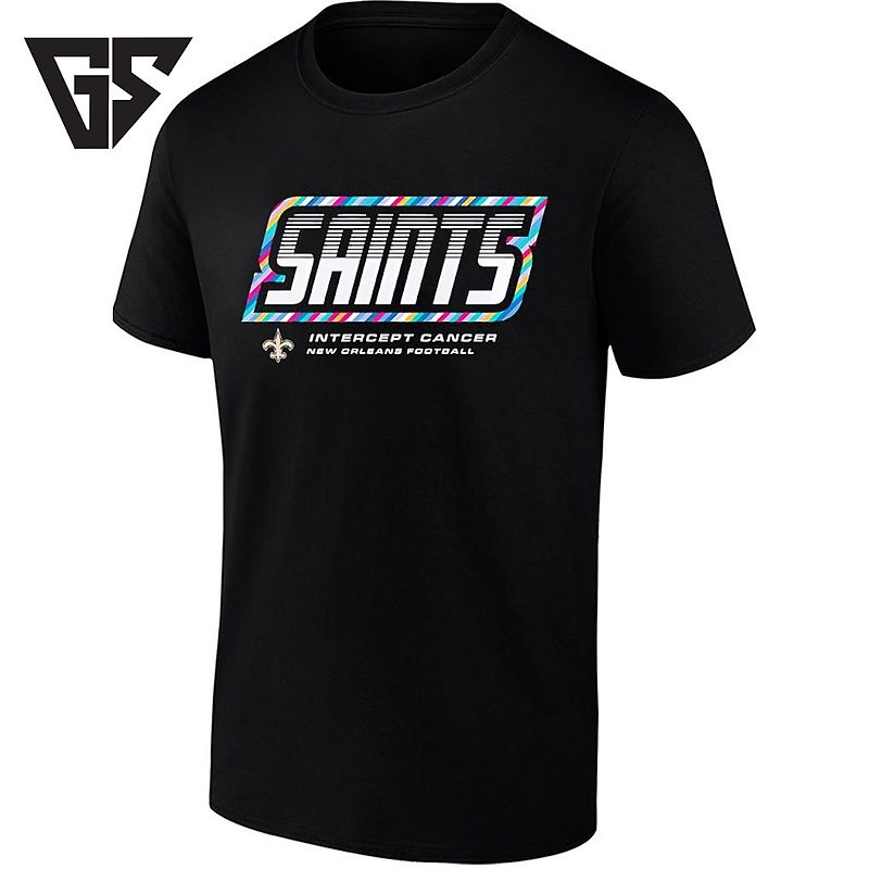 New Orleans Saints Intercept Cancer Football T-Shirt New Orleans Saints Intercept Cancer Football T-Shirt