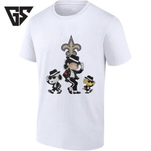 New Orleans Saints X Charlie Browns With Snoopy And Woodstock Pop Rock Style T-Shirt