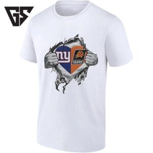 New York Giants And Phoenix Suns Heart NFL T-Shirt