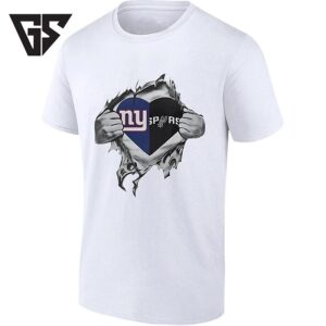 New York Giants And San Antonio Spurs Heart Logo T-Shirt