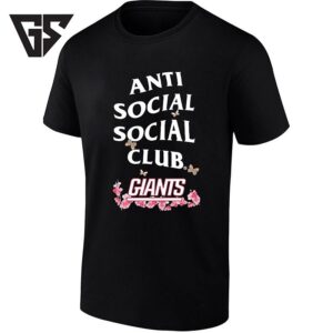 New York Giants Anti Social Social Club Floral Butterfly T-Shirt