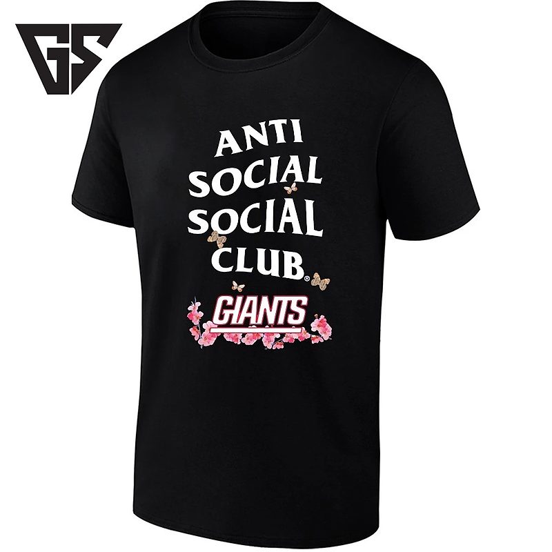 New York Giants Anti Social Social Club Floral Butterfly T-Shirt New York Giants Anti Social Social Club Floral Butterfly T-Shirt