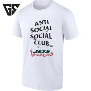 New York Jets Anti Social Social Club Floral Butterfly T-Shirt