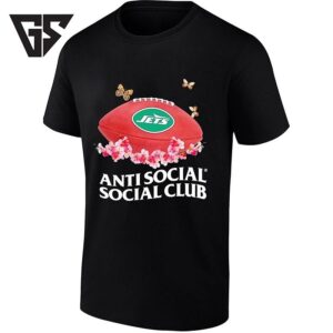 New York Jets Anti Social Social Club Football Floral T-Shirt