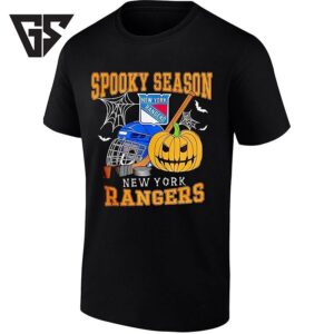New York Rangers X Spooky Season Halloween Hockey Pumpkin And Helmet T-Shirt