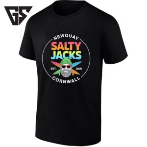 Newquay Salty Jacks Est 2026 Cornwall Surfing Rainbow T-Shirt