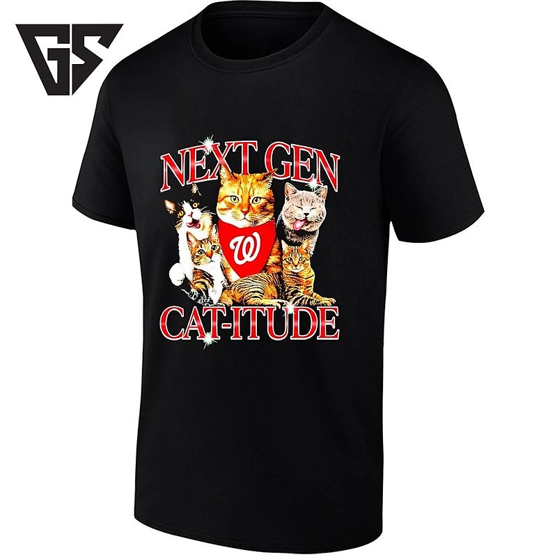 Next Gen Cat-Itude Washington Nationals Cats T-Shirt Next Gen Cat-Itude Washington Nationals Cats T-Shirt