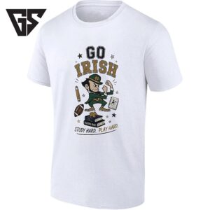 Notre Dame Fighting Irish Mascot Go Irish Stationery Study Hard Play Hard T-Shirt
