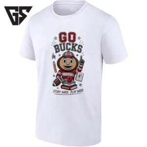Ohio State Buckeyes Mascot Brutus Buckeye Go Bucks Stationery Study Hard Play Hard T-Shirt
