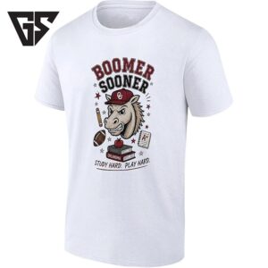 Oklahoma Sooners Mascot Boomer Sooner Stationery Study Hard Play Hard T-Shirt
