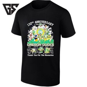 Oregon Ducks 132nd Anniversary Thank You For The Memories Signature T-Shirt