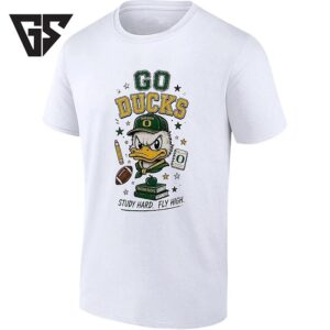 Oregon Ducks Mascot Go Ducks Stationery Study Hard Fly High T-Shirt