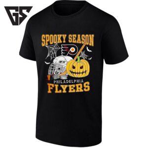 Philadelphia Flyers X Spooky Season Halloween Hockey Pumpkin And Helmet T-Shirt