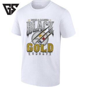Pittsburgh Steelers Born And Raised Black And Gold Sundays T-Shirt