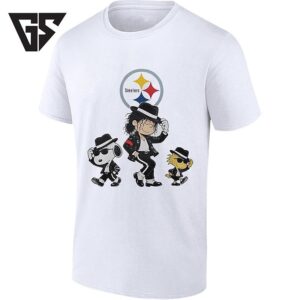 Pittsburgh Steelers X Charlie Browns With Snoopy And Woodstock Pop Rock Style T-Shirt