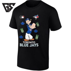 Popeye Toronto Blue Jays Flexing Spinach Baseball T-Shirt