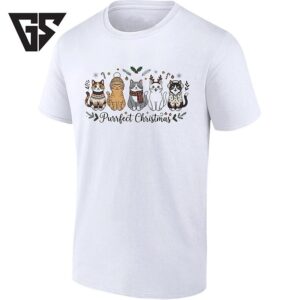 Purrfect Christmas Cats In Winter Outfits T-Shirt