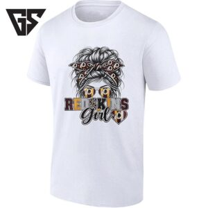 Redskins Girl Messy Bun Football Fan T-Shirt