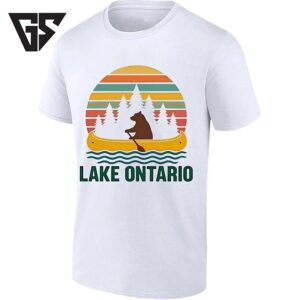 Retro Lake Ontario Bear Canoeing Canoe Nature T-Shirt