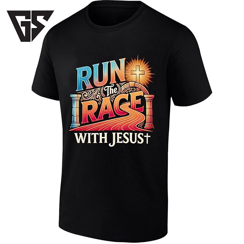 Run The Race With Jesus Christian Faith T-Shirt Run The Race With Jesus Christian Faith T-Shirt