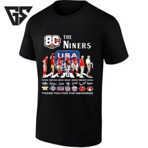 San Francisco 49ers 80 Years Legends Young Clark Rice Lott Montana Seifert Walsh Signatures T-Shirt