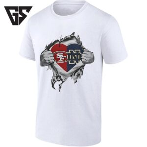 San Francisco 49ers And Notre Dame Fighting Irish Heart T-Shirt