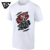 San Francisco 49ers And Notre Dame Fighting Irish Ripped Logo T-Shirt