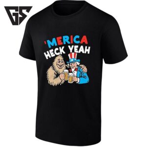 Sasquatch And Uncle Sam ‘merica Heck Yeah T-Shirt