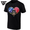 Seattle Seahawks And Washington State Cougars Heart Football T-Shirt